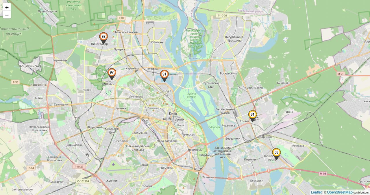 Киев снова затянуло едким дымом